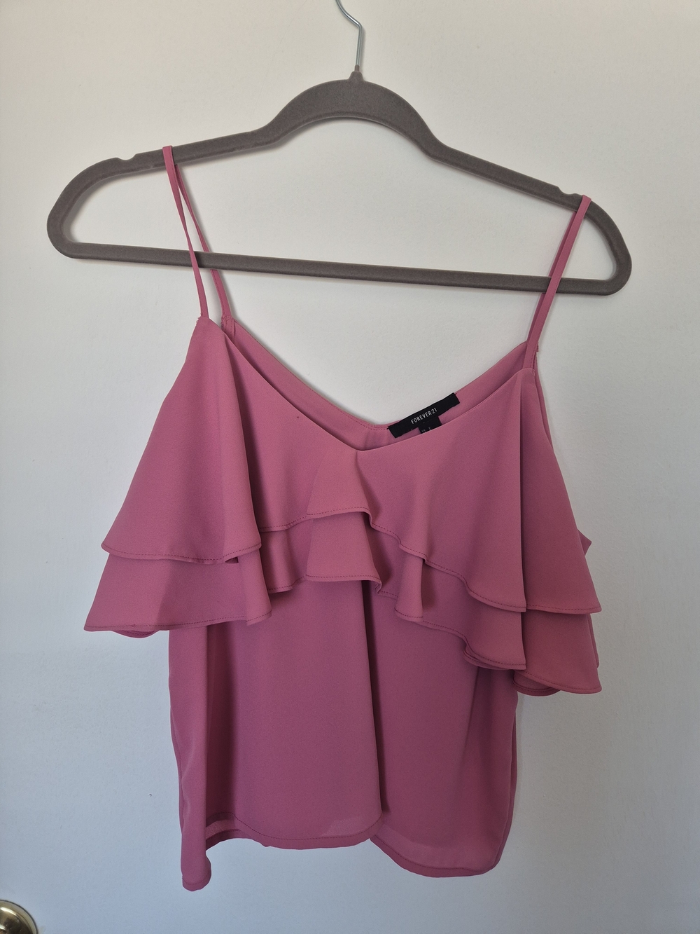 Forever 21 Pink Layered Ruffle Camisole